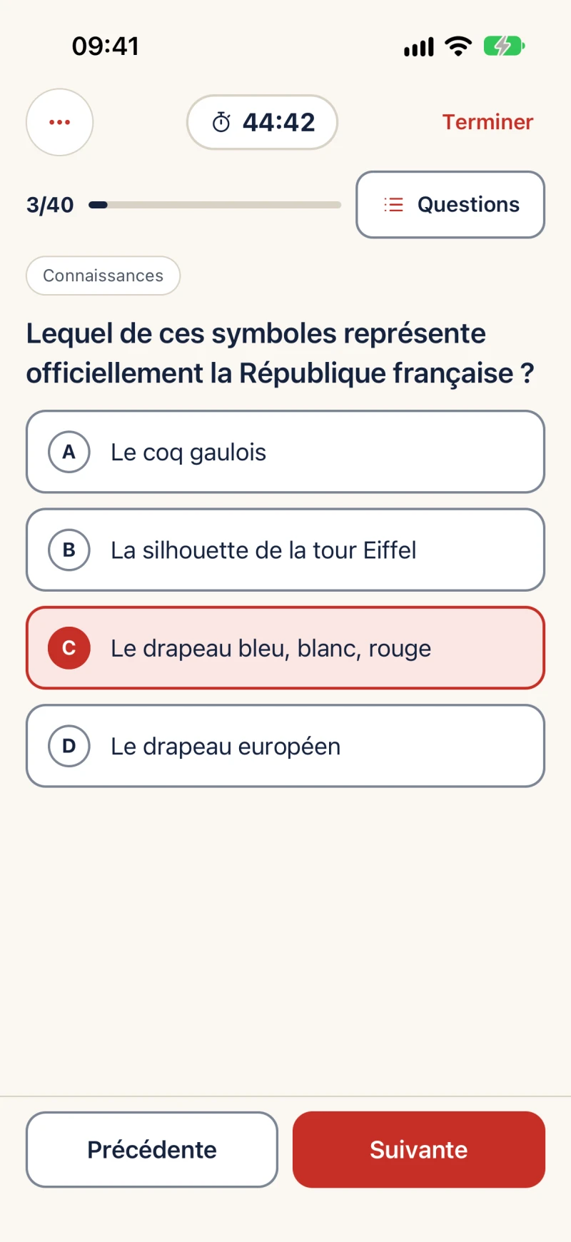 Examen blanc en cours&nbsp;: question 3 sur 40, minuteur en cours
